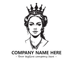 Head of queen logo company design vector illustration