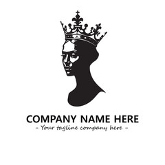 Head of queen logo company design vector illustration