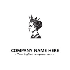 Head of queen logo company design vector illustration