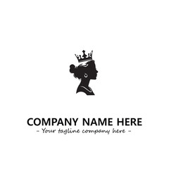 Head of queen logo company design vector illustration
