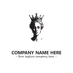 Head of queen logo company design vector illustration