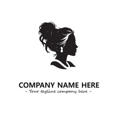 Head of queen logo company design vector illustration