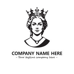 Head of queen logo company design vector illustration