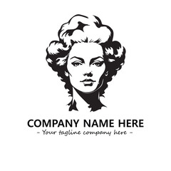 Head of queen logo company design vector illustration
