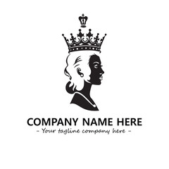 Head of queen logo company design vector illustration