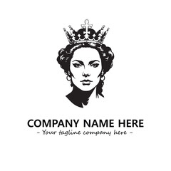 Head of queen logo company design vector illustration