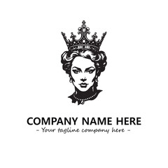 Head of queen logo company design vector illustration