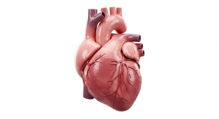 Detailed 3D Render of a Human Heart Anatomy Illustration for Medical Education