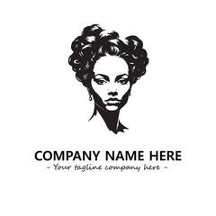 Head of queen logo company design vector illustration