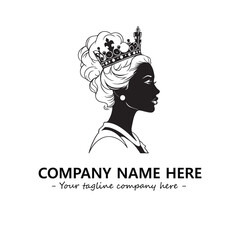 Head of queen logo company design vector illustration