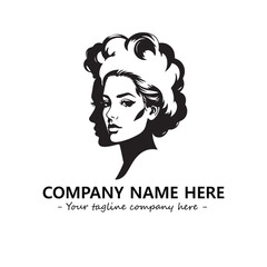 Head of queen logo company design vector illustration
