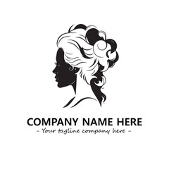 Head of queen logo company design vector illustration