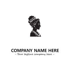 Head of queen logo company design vector illustration