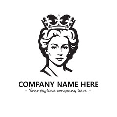 Head of queen logo company design vector illustration