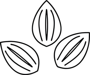 Almond icon. Nut vector illustration isolated  on white background.