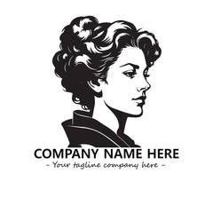 Head of queen logo company design vector illustration