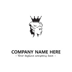 Head of queen logo company design vector illustration