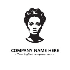 Head of queen logo company design vector illustration