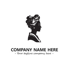 Head of queen logo company design vector illustration