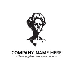 Head of queen logo company design vector illustration