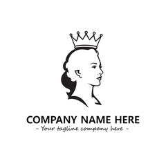 Head of queen logo company design vector illustration
