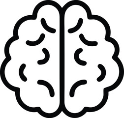 Human brain icon with editable stroke