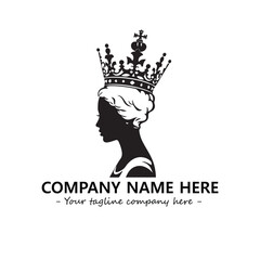 Head of queen logo company design vector illustration