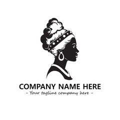 Head of queen logo company design vector illustration