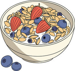 vector illustration of a bowl of cereal