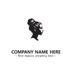 Head of queen logo company design vector illustration