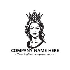 Head of queen logo company design vector illustration