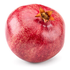 single pomegranate isolated on a white background. clipping path