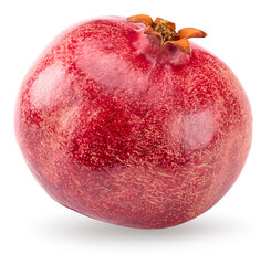 single pomegranate isolated on a white background. clipping path