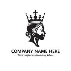 Head of queen logo company design vector illustration
