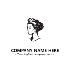Head of queen logo company design vector illustration
