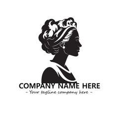 Head of queen logo company design vector illustration