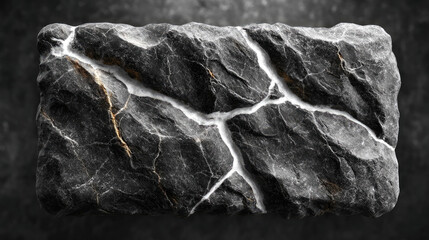 Black and white chalk marks a rough stone surface with a textured pattern