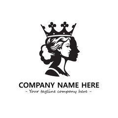 Head of queen logo company design vector illustration
