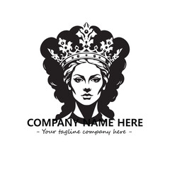 Head of queen logo company design vector illustration