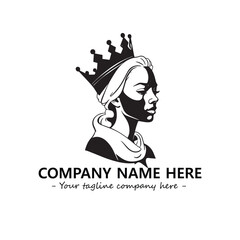 Head of queen logo company design vector illustration