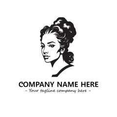Head of queen logo company design vector illustration