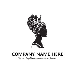 Head of queen logo company design vector illustration