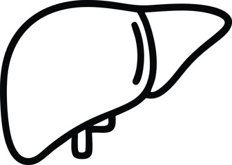 liver icon vector. Thin line sign. Isolated contour symbol illustration