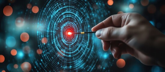 Digital Target with Hand Holding Pointer