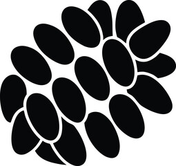 pine Cone  silhouette isolated on White Background