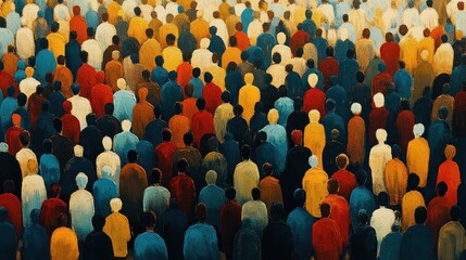 Fototapeta premium Diverse crowd gathering in vibrant harmony