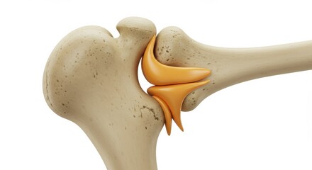 Fototapeta premium Detailed 3D Render of Human Elbow Joint Anatomy Showing Humerus, Ulna, and Radius Articulation