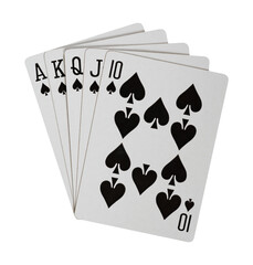 playing cards isolated top view