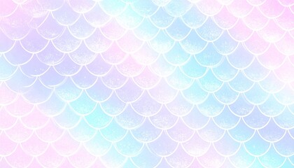 Pastel mermaid scale pattern with pink purple and blue colors and white outlines