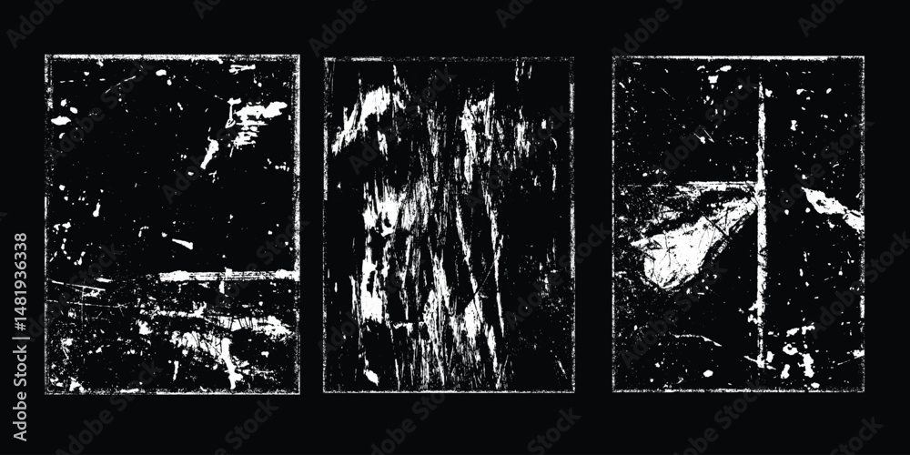 Poster Grunge Urban Backgrounds set.Texture Vector.Dust Overlay Distress Grain ,Simply Place illustration over any Object to Create grungy Effect .abstract,splattered , dirty, texture for your design.
